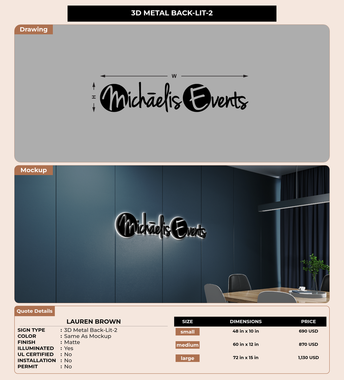 CUSTOM MOCKUP SIGN FOR Lauren Brown