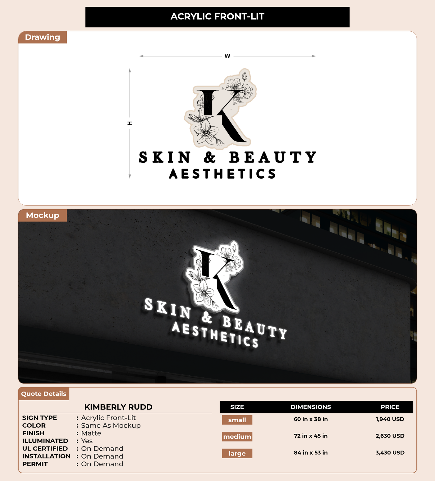 CUSTOM MOCKUP SIGN FOR Kimberly Rudd