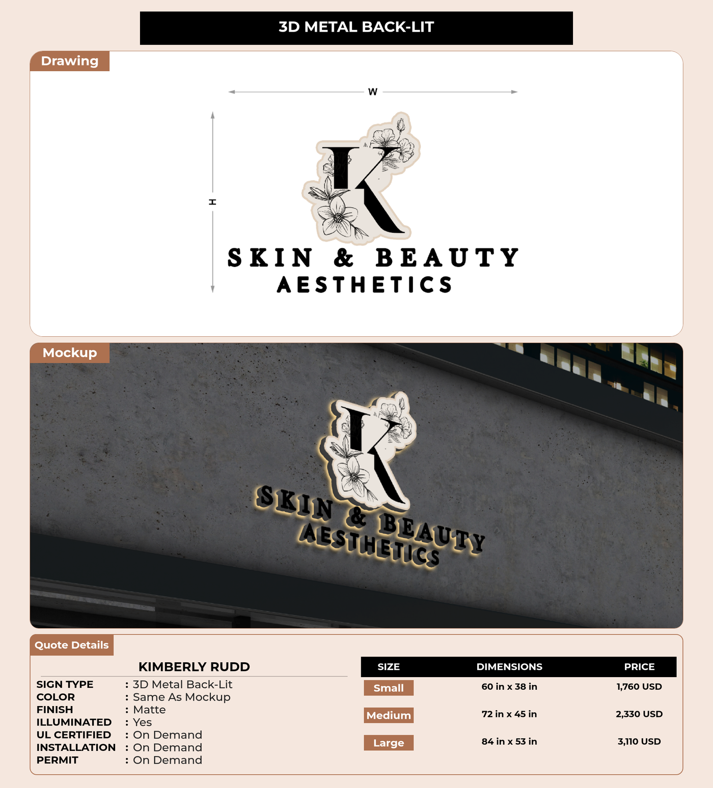 CUSTOM MOCKUP SIGN FOR Kimberly Rudd