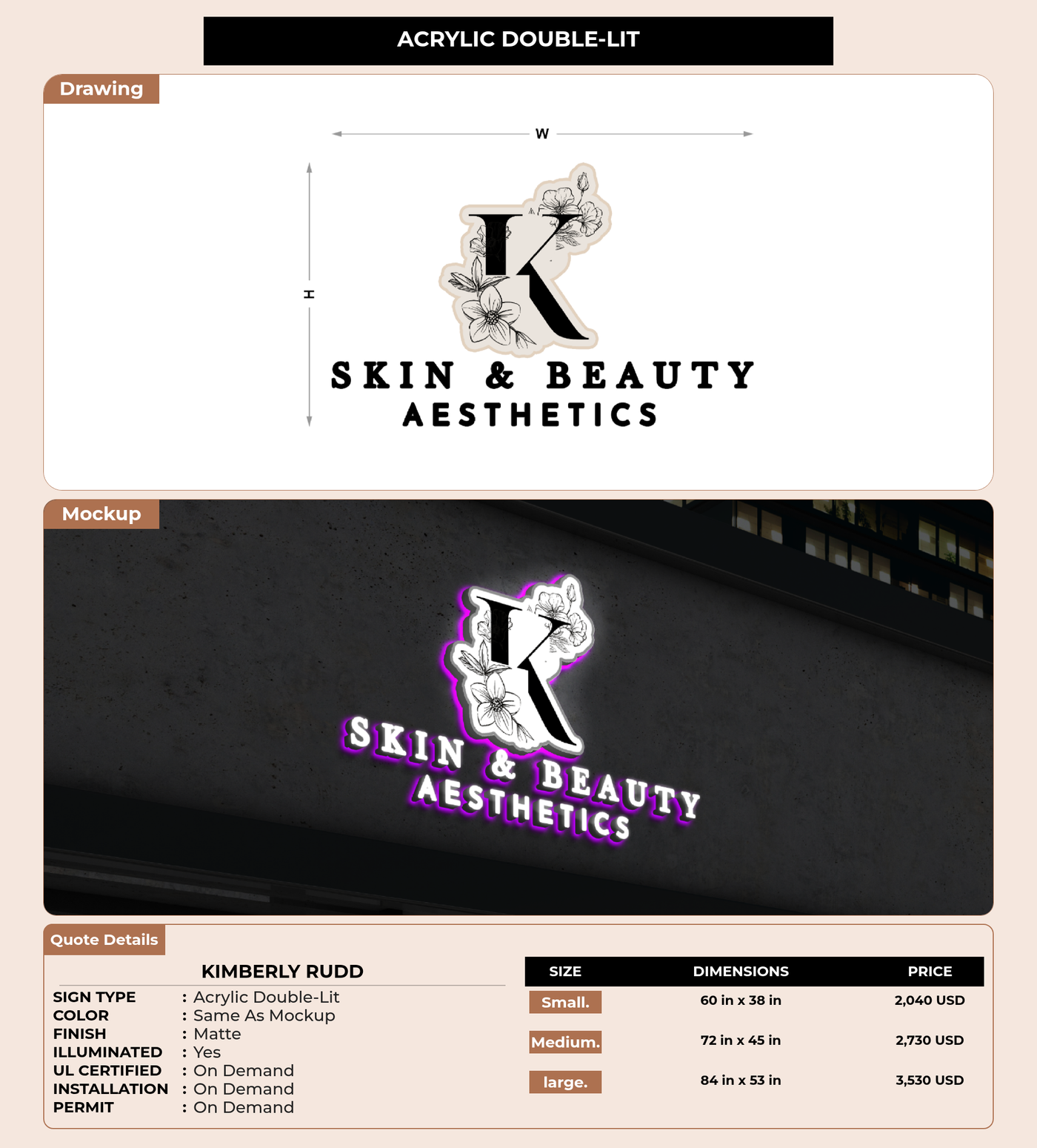CUSTOM MOCKUP SIGN FOR Kimberly Rudd