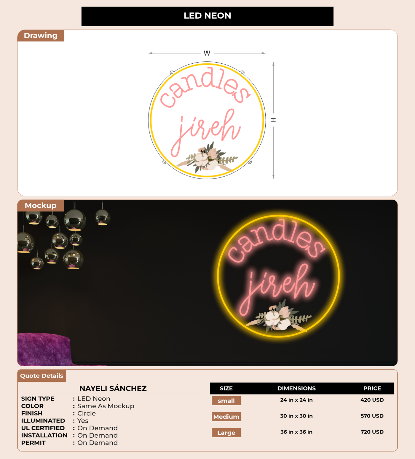 CUSTOM MOCKUP SIGN FOR Nayeli Sánchez