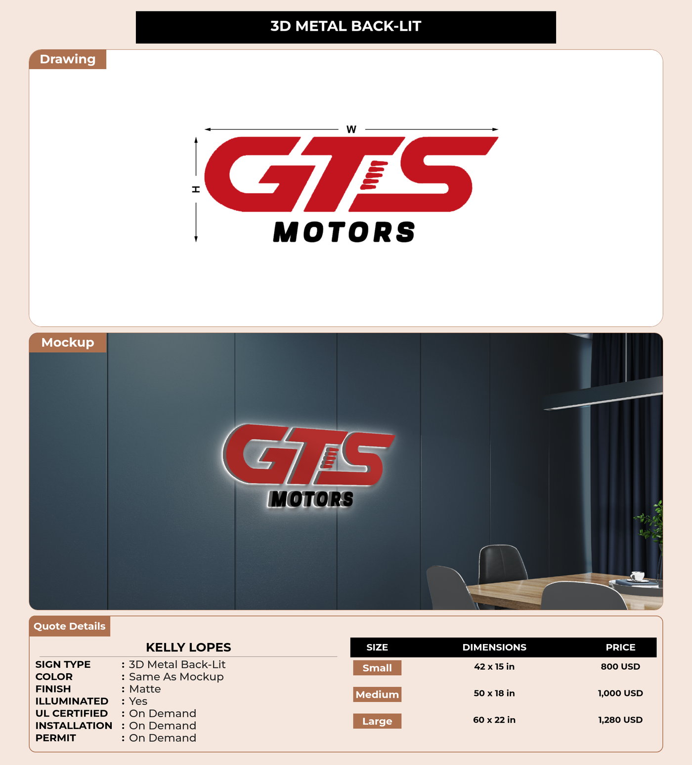 CUSTOM MOCKUP SIGN FOR Kelly lopes