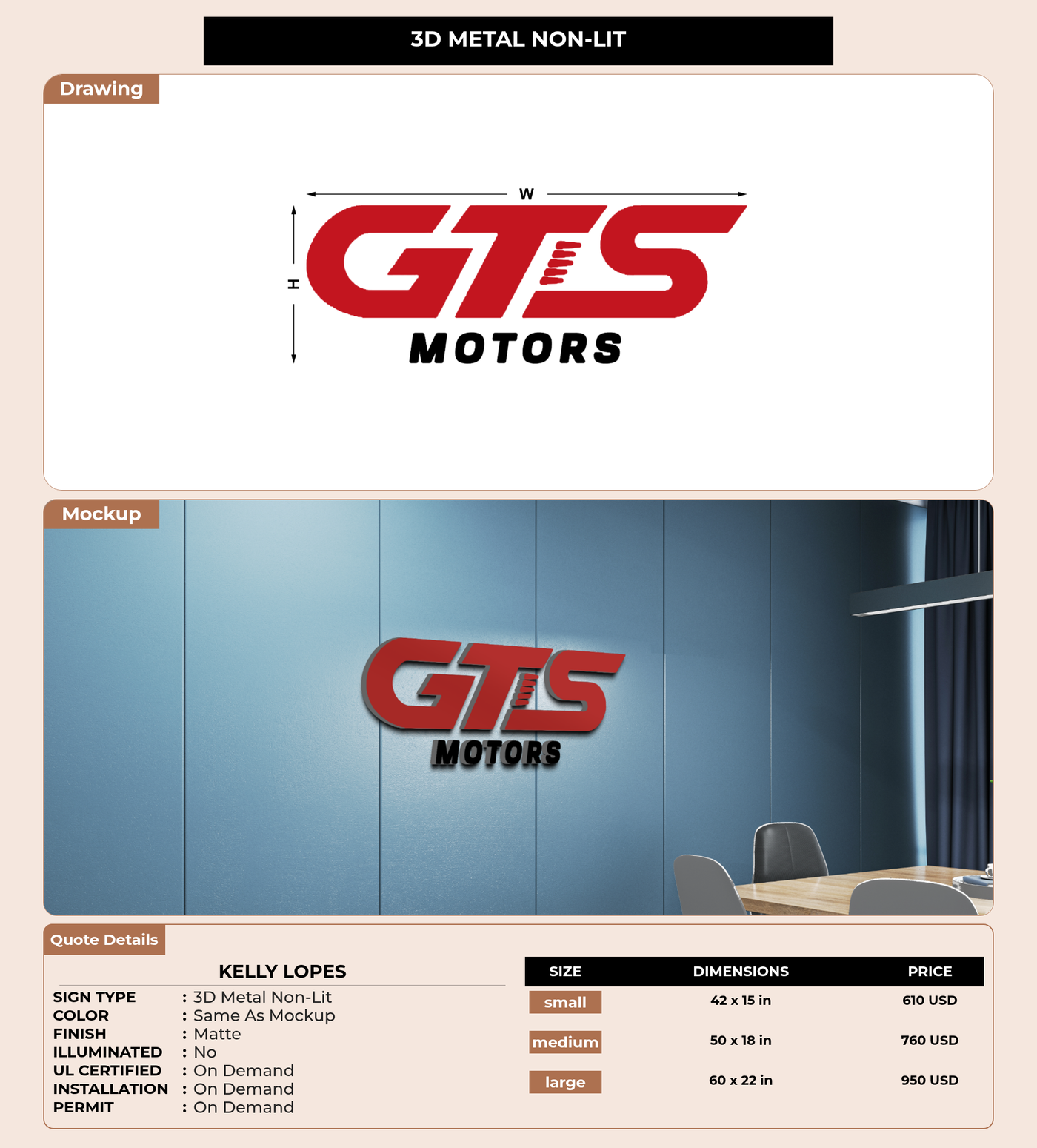 CUSTOM MOCKUP SIGN FOR Kelly lopes