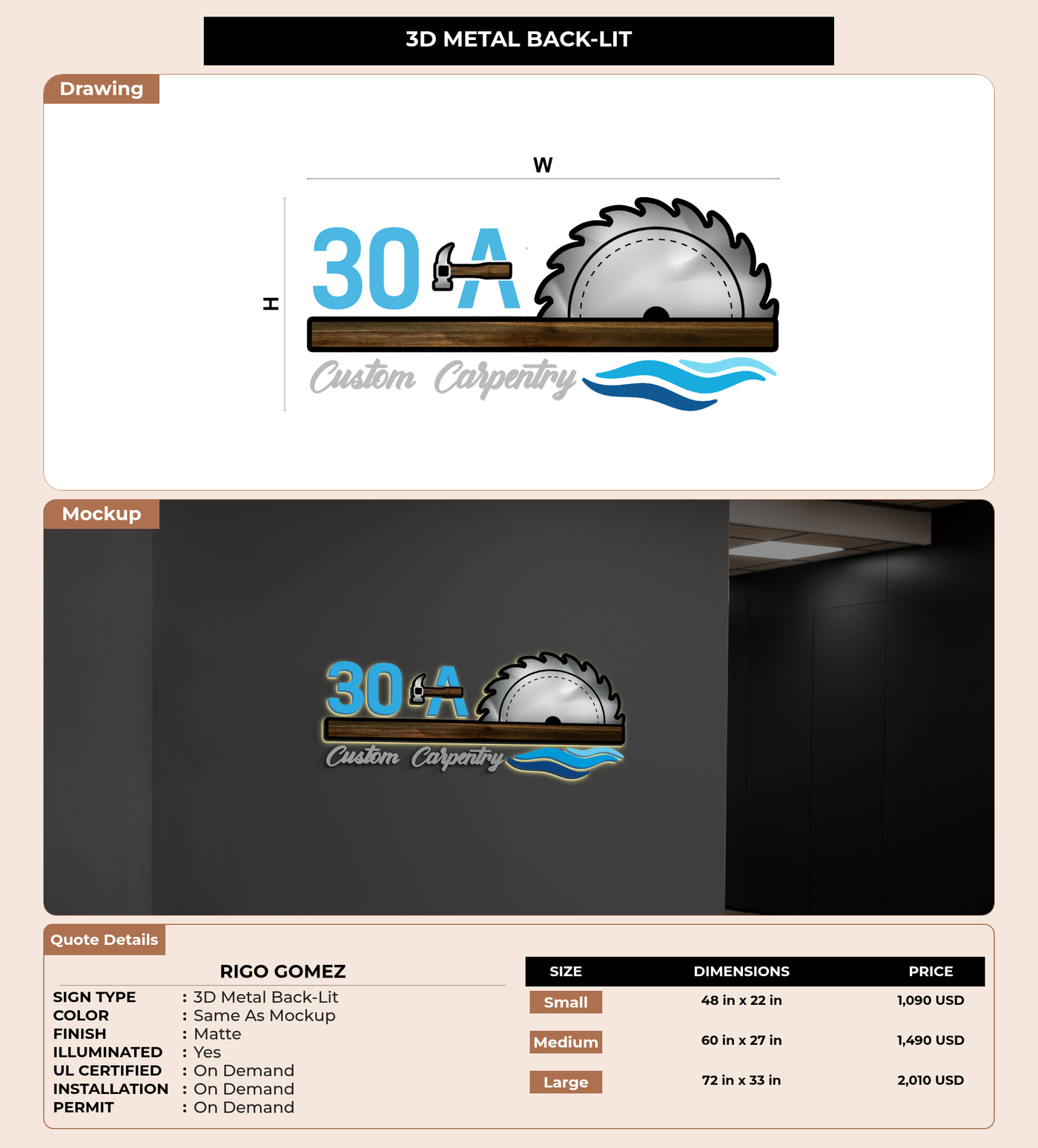 CUSTOM MOCKUP SIGN FOR Rigo Gomez