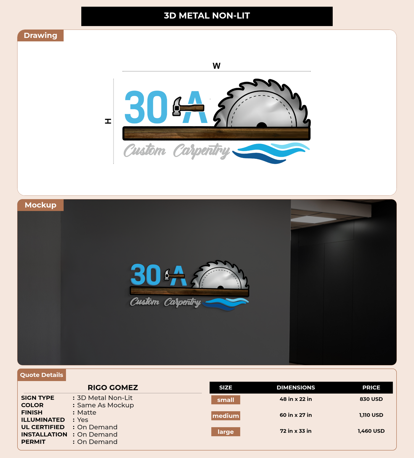 CUSTOM MOCKUP SIGN FOR Rigo Gomez