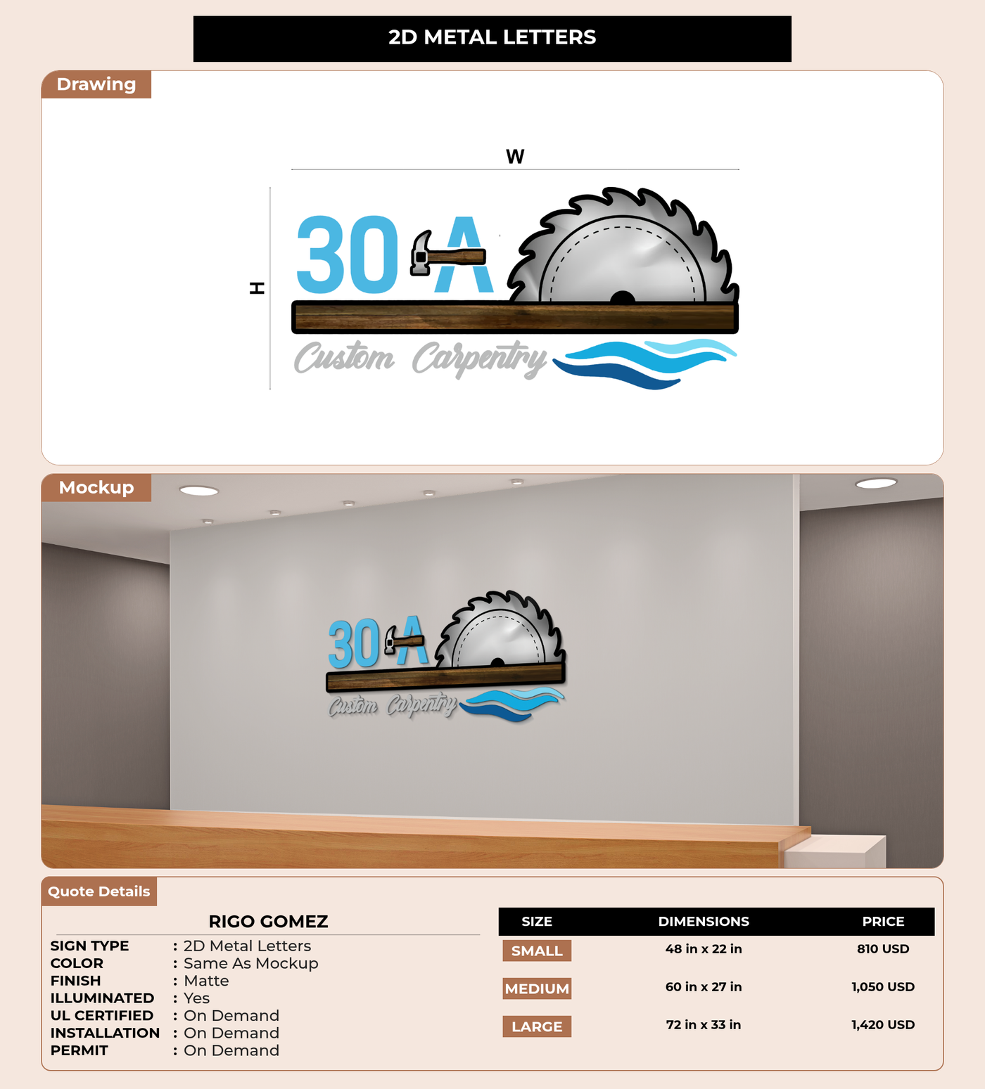 CUSTOM MOCKUP SIGN FOR Rigo Gomez
