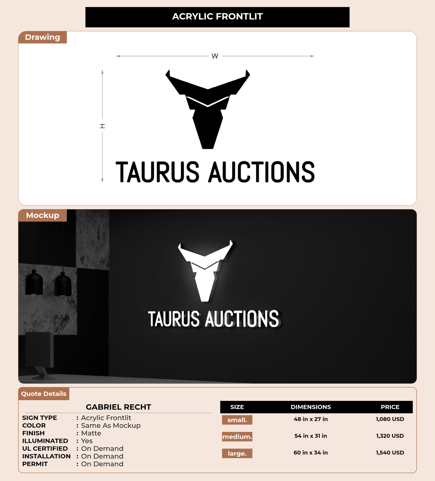 CUSTOM MOCKUP SIGN FOR Gabriel Recht