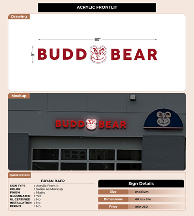 CUSTOM MOCKUP SIGN FOR Bryan Baer