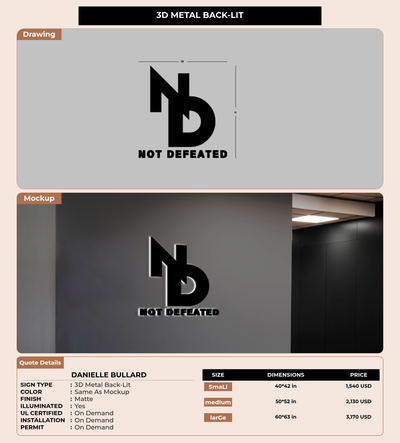 CUSTOM MOCKUP SIGN FOR Danielle Bullard