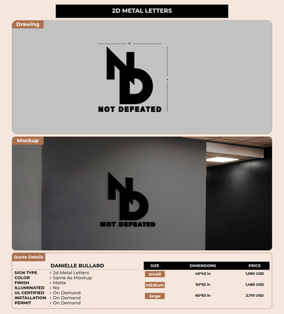 CUSTOM MOCKUP SIGN FOR Danielle Bullard