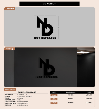 CUSTOM MOCKUP SIGN FOR Danielle Bullard