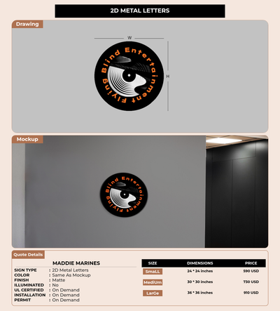 CUSTOM MOCKUP SIGN FOR Maddie Marines
