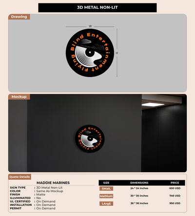 CUSTOM MOCKUP SIGN FOR Maddie Marines