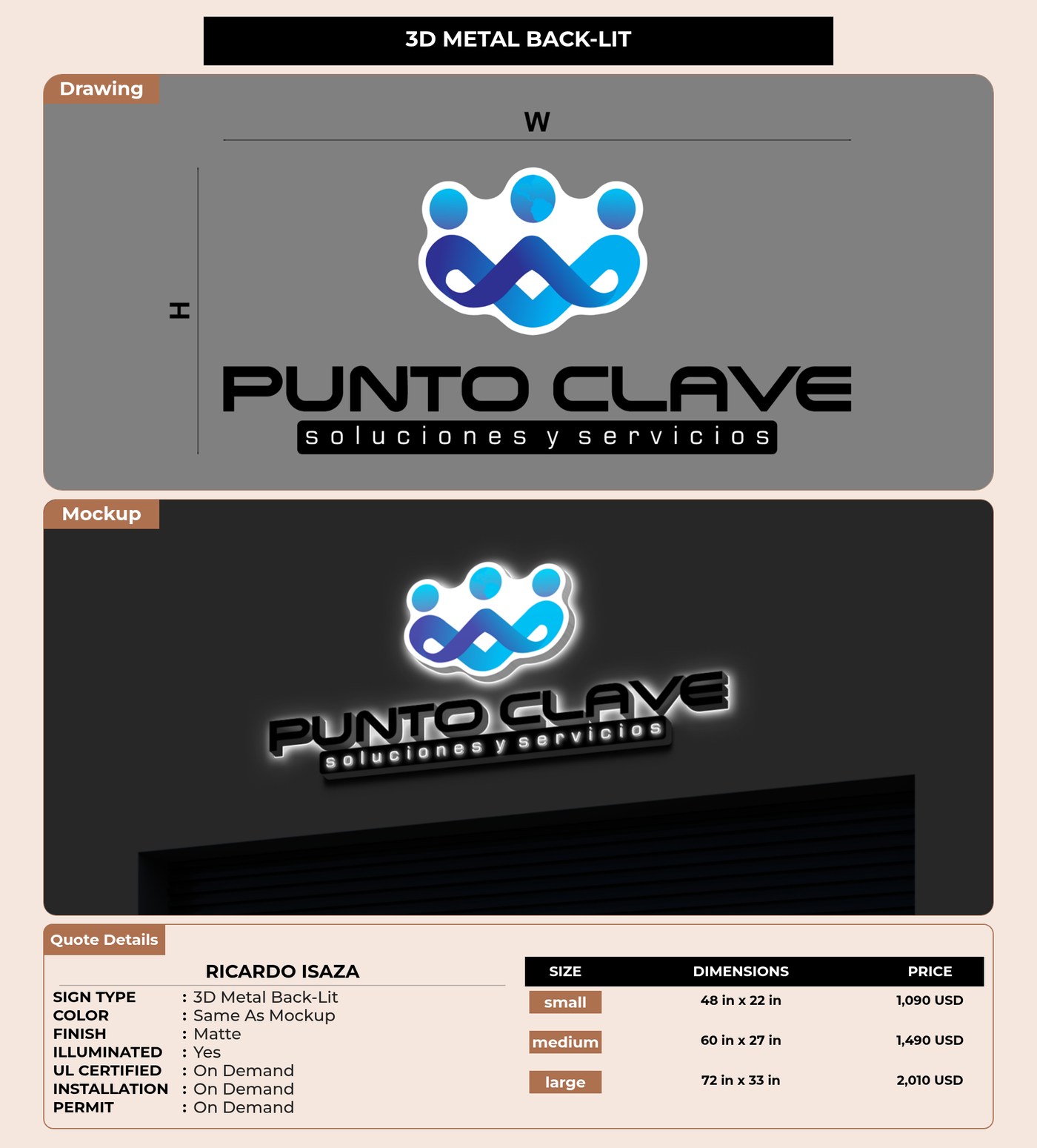 CUSTOM MOCKUP SIGN FOR Ricardo isaza