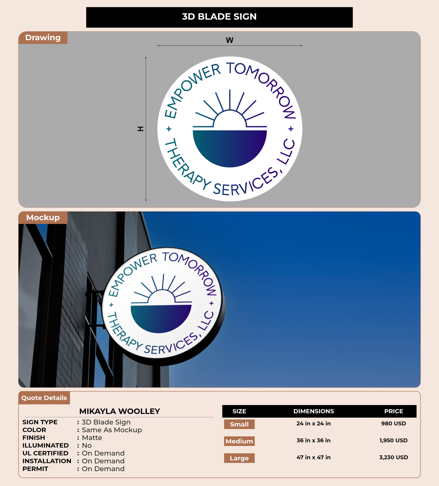 CUSTOM MOCKUP SIGN FOR Mikayla Woolley