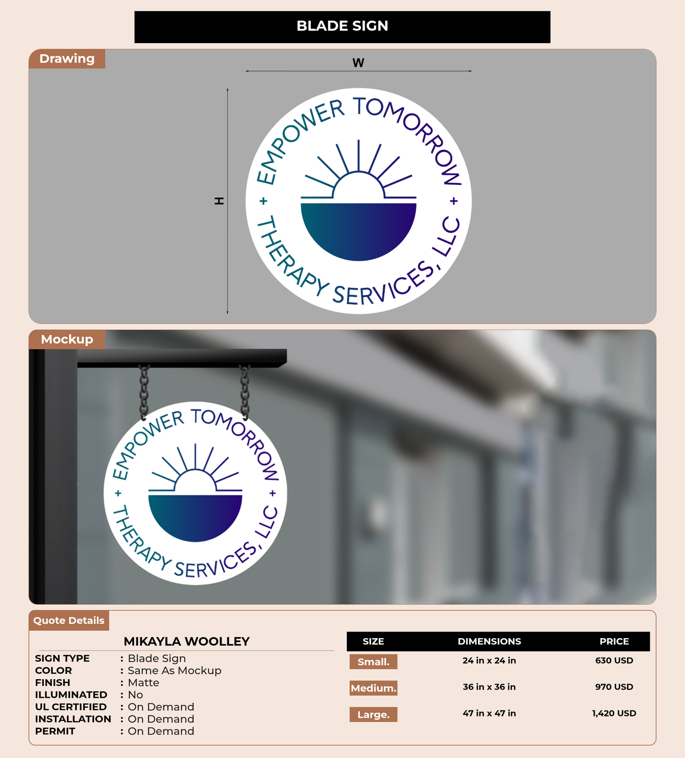 CUSTOM MOCKUP SIGN FOR Mikayla Woolley