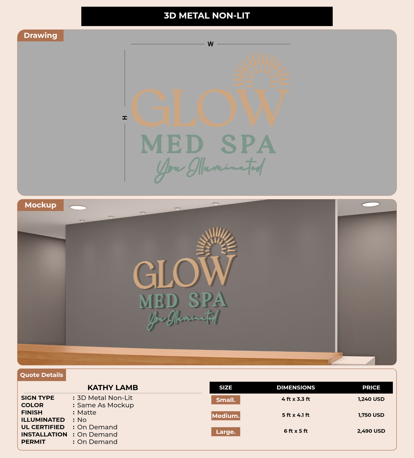 CUSTOM MOCKUP SIGN FOR Kathy Lamb