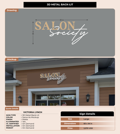 CUSTOM MOCKUP SIGN FOR Victoria Lynch