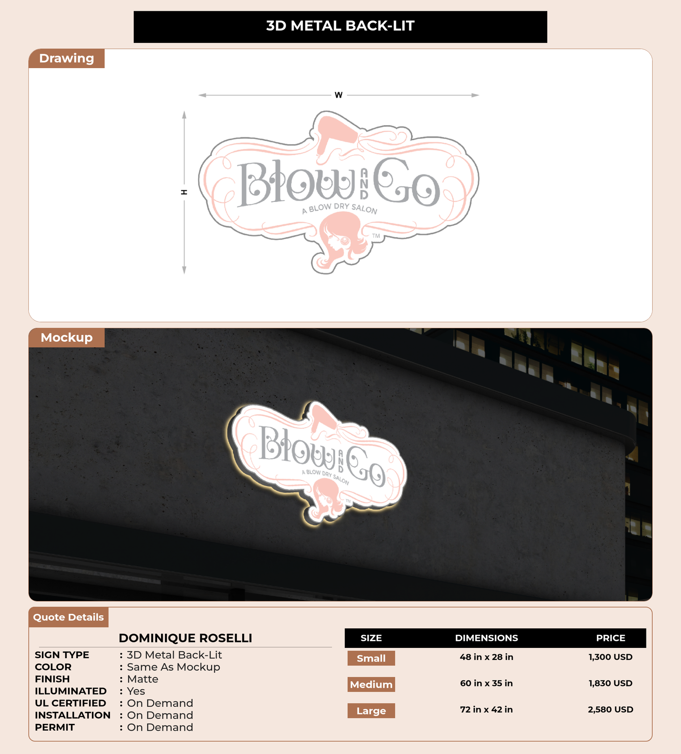 CUSTOM MOCKUP SIGN FOR Dominique Roselli