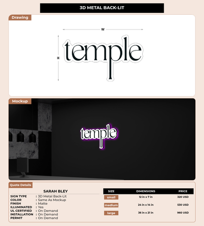 CUSTOM MOCKUP SIGN FOR Sarah Bley
