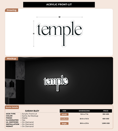 CUSTOM MOCKUP SIGN FOR Sarah Bley