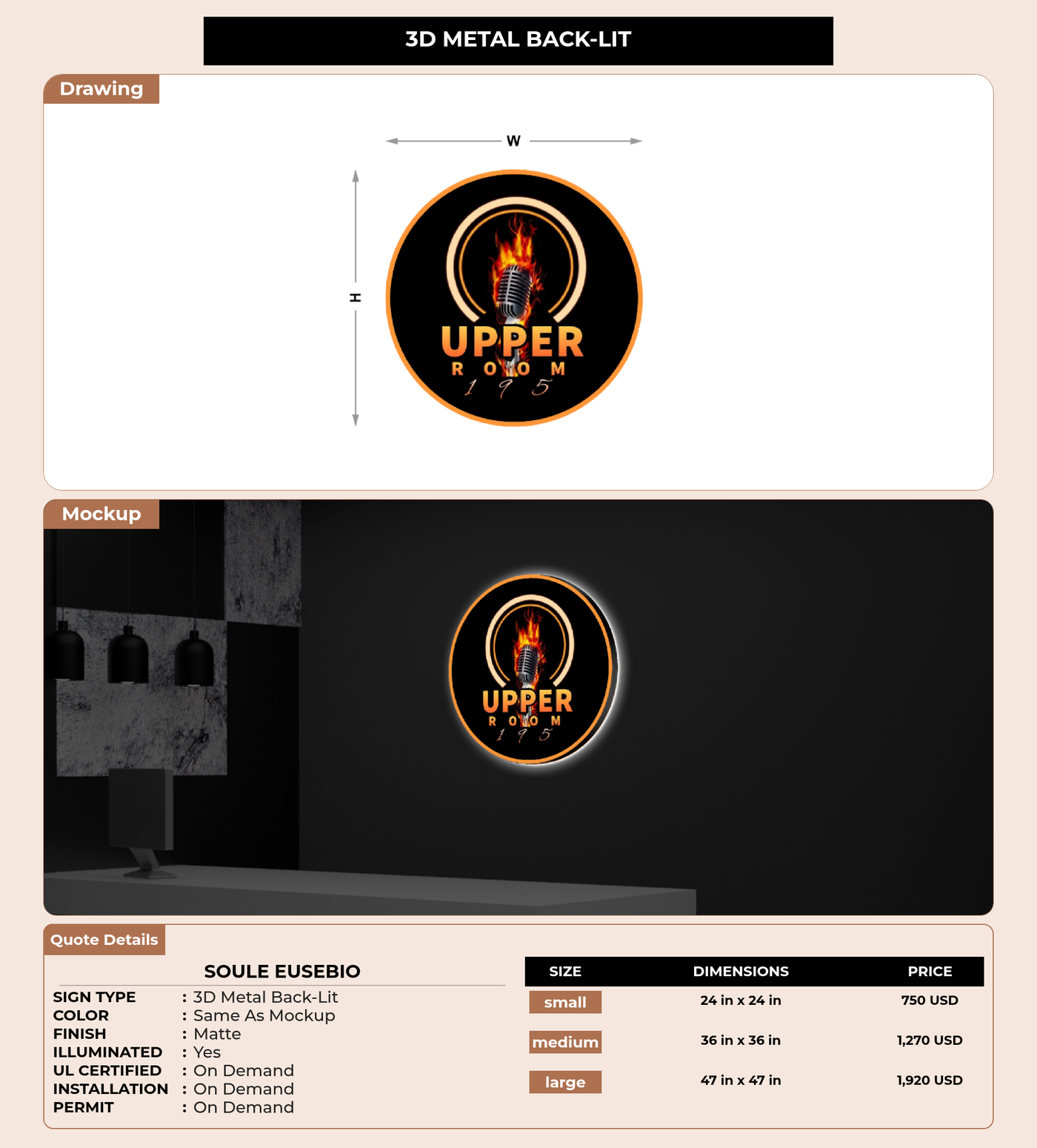 CUSTOM MOCKUP SIGN FOR Soule Eusebio