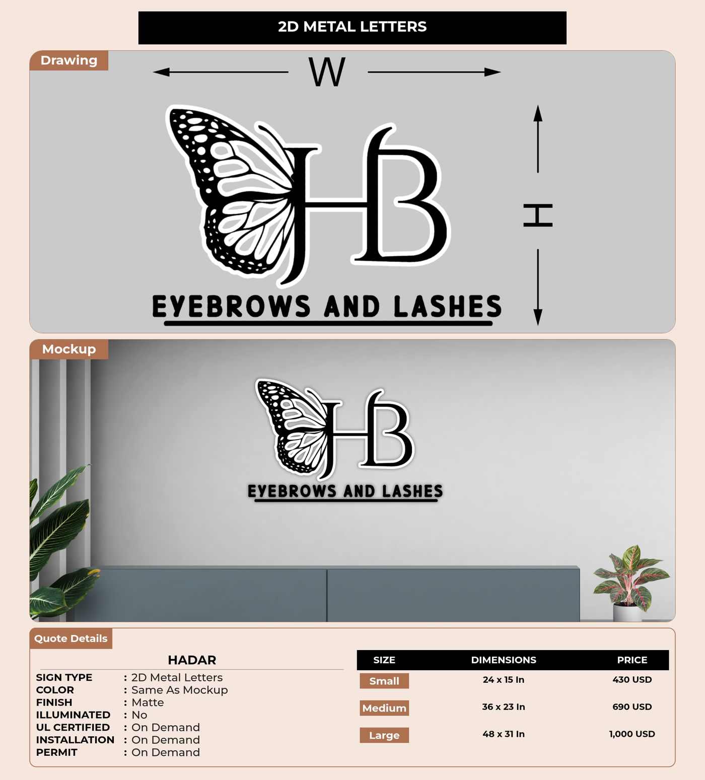 CUSTOM MOCKUP SIGN FOR Hadar