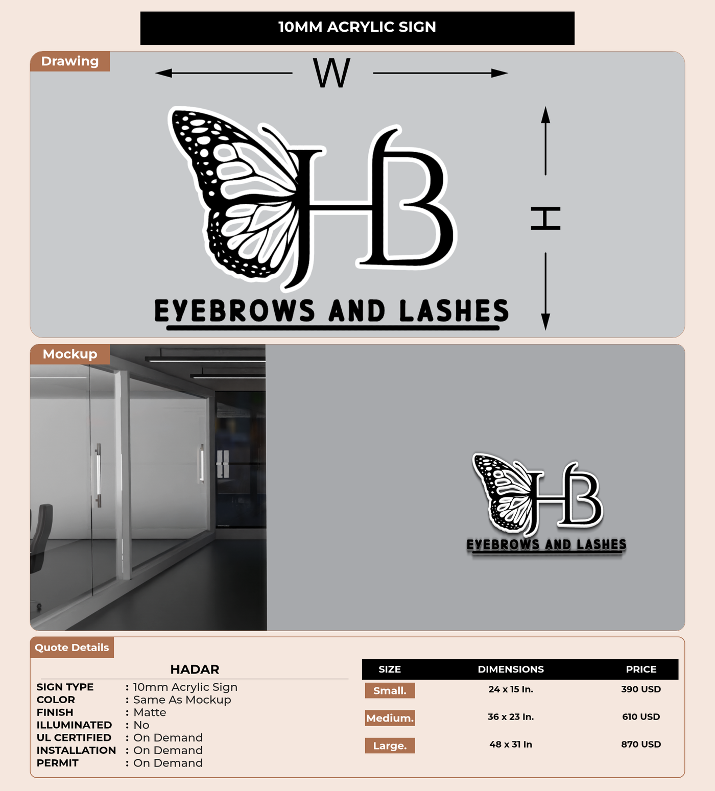 CUSTOM MOCKUP SIGN FOR Hadar