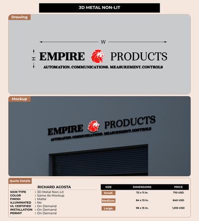 CUSTOM MOCKUP SIGN FOR Richard  Acosta