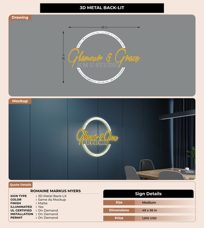 CUSTOM MOCKUP SIGN FOR Romaine Markus Myers