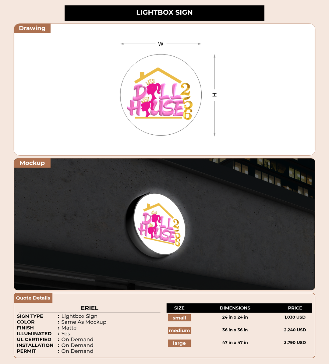 CUSTOM MOCKUP SIGN FOR Eriel