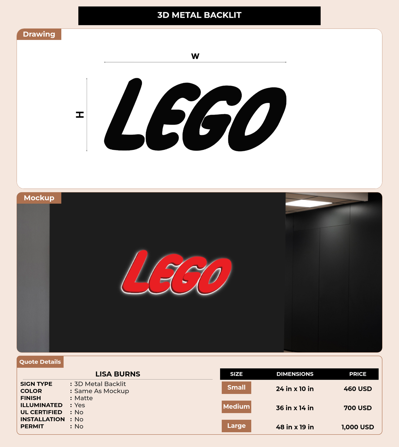 CUSTOM MOCKUP SIGN FOR Lisa Burns