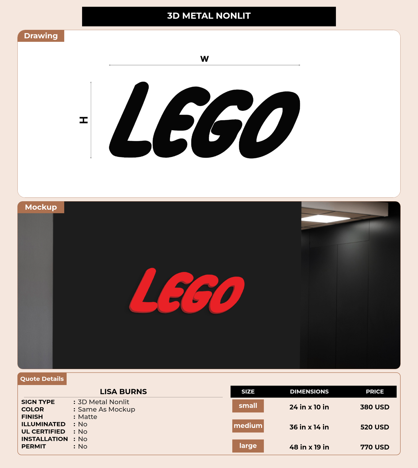 CUSTOM MOCKUP SIGN FOR Lisa Burns