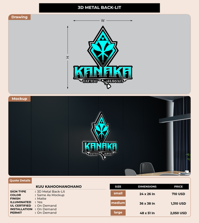 CUSTOM MOCKUP SIGN FOR Kuu Kahoohanohano