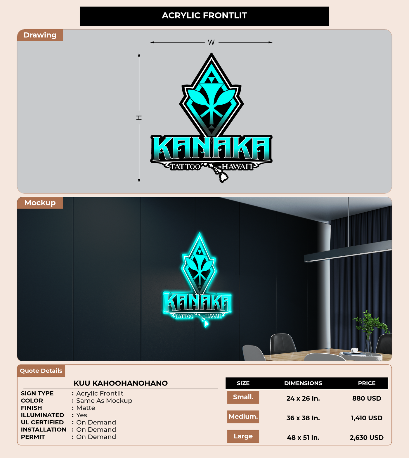 CUSTOM MOCKUP SIGN FOR Kuu Kahoohanohano