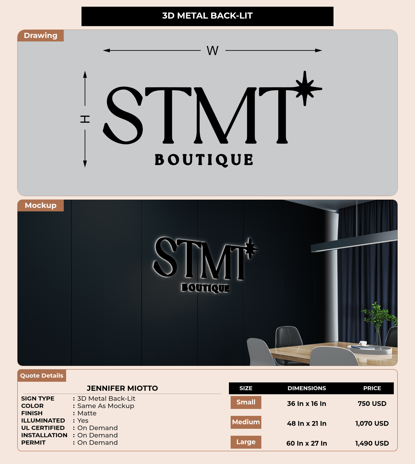 CUSTOM MOCKUP SIGN FOR Jennifer Miotto