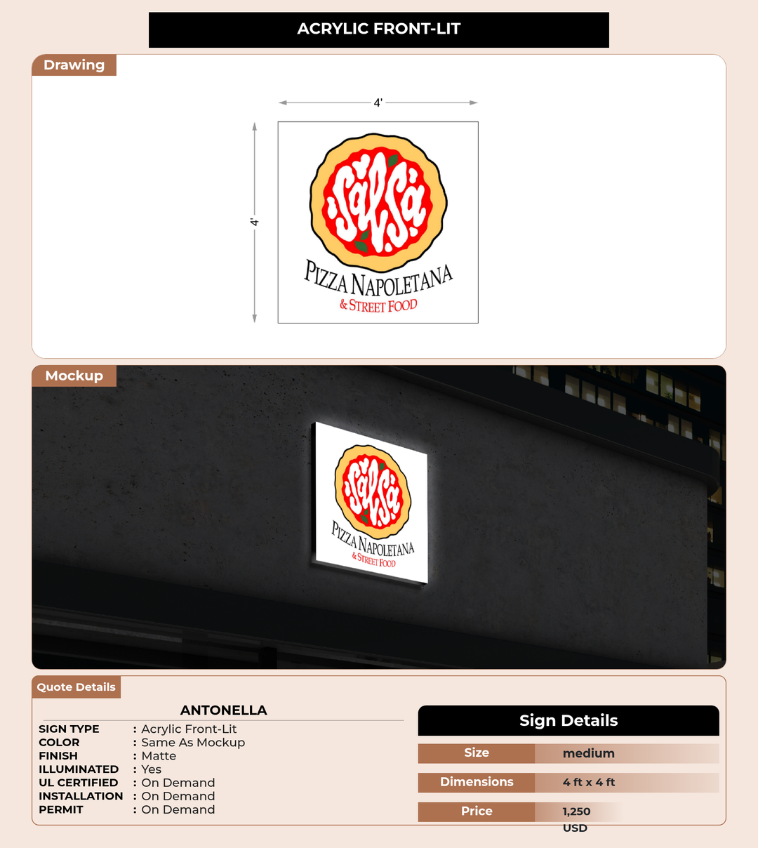 CUSTOM MOCKUP SIGN FOR Antonella