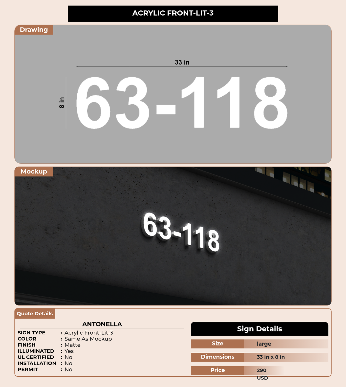 CUSTOM MOCKUP SIGN FOR Antonella