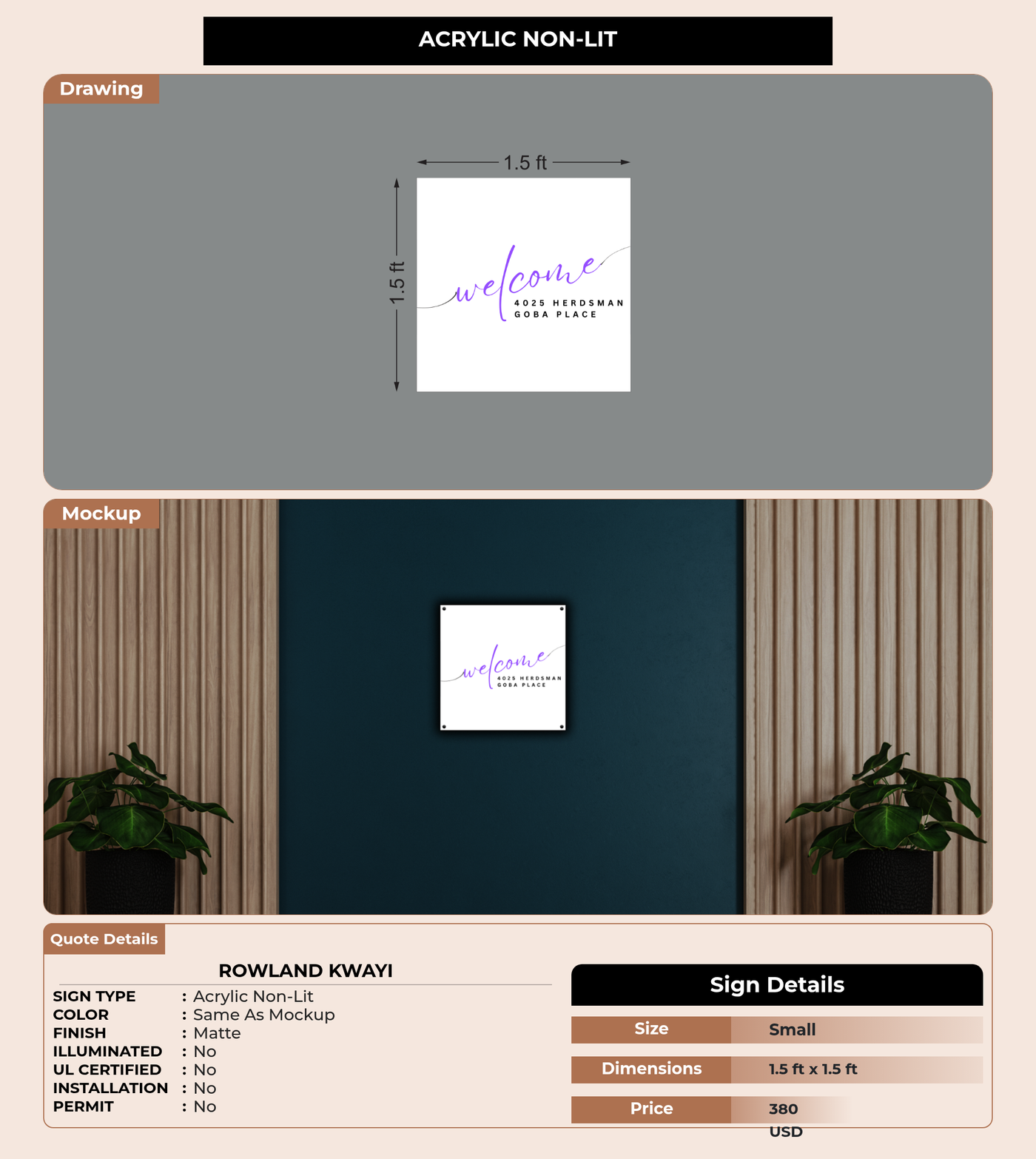 CUSTOM MOCKUP SIGN FOR Rowland Kwayi