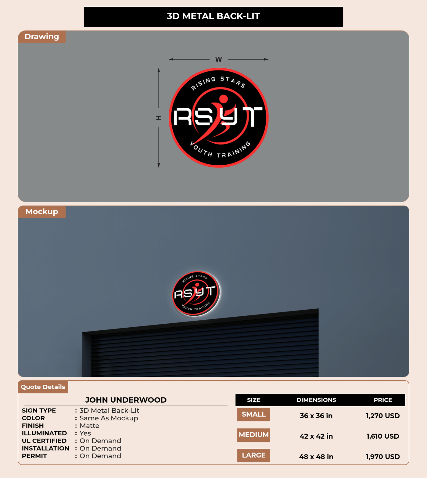 CUSTOM MOCKUP SIGN FOR John Underwood