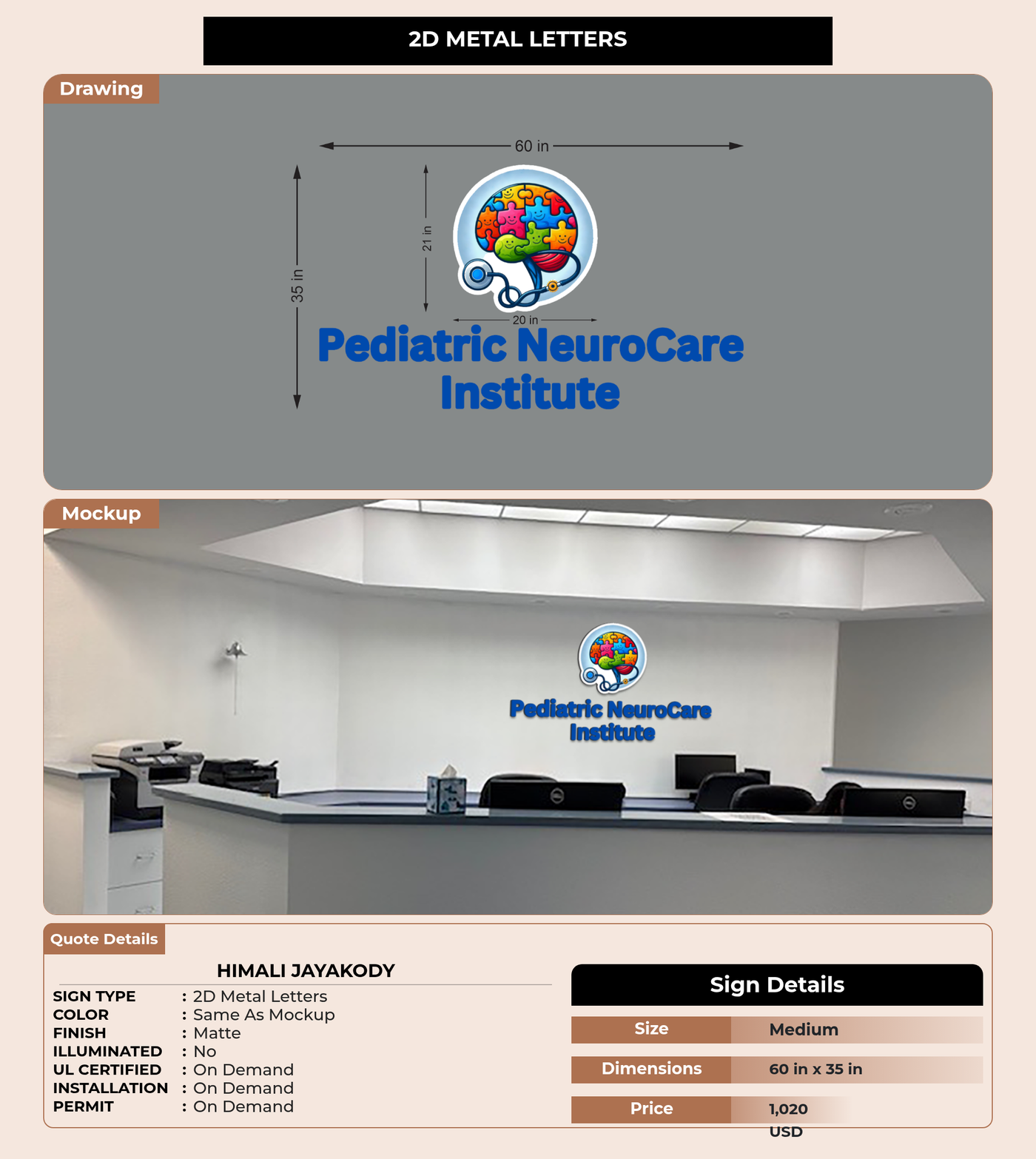 CUSTOM MOCKUP SIGN FOR HIMALI JAYAKODY