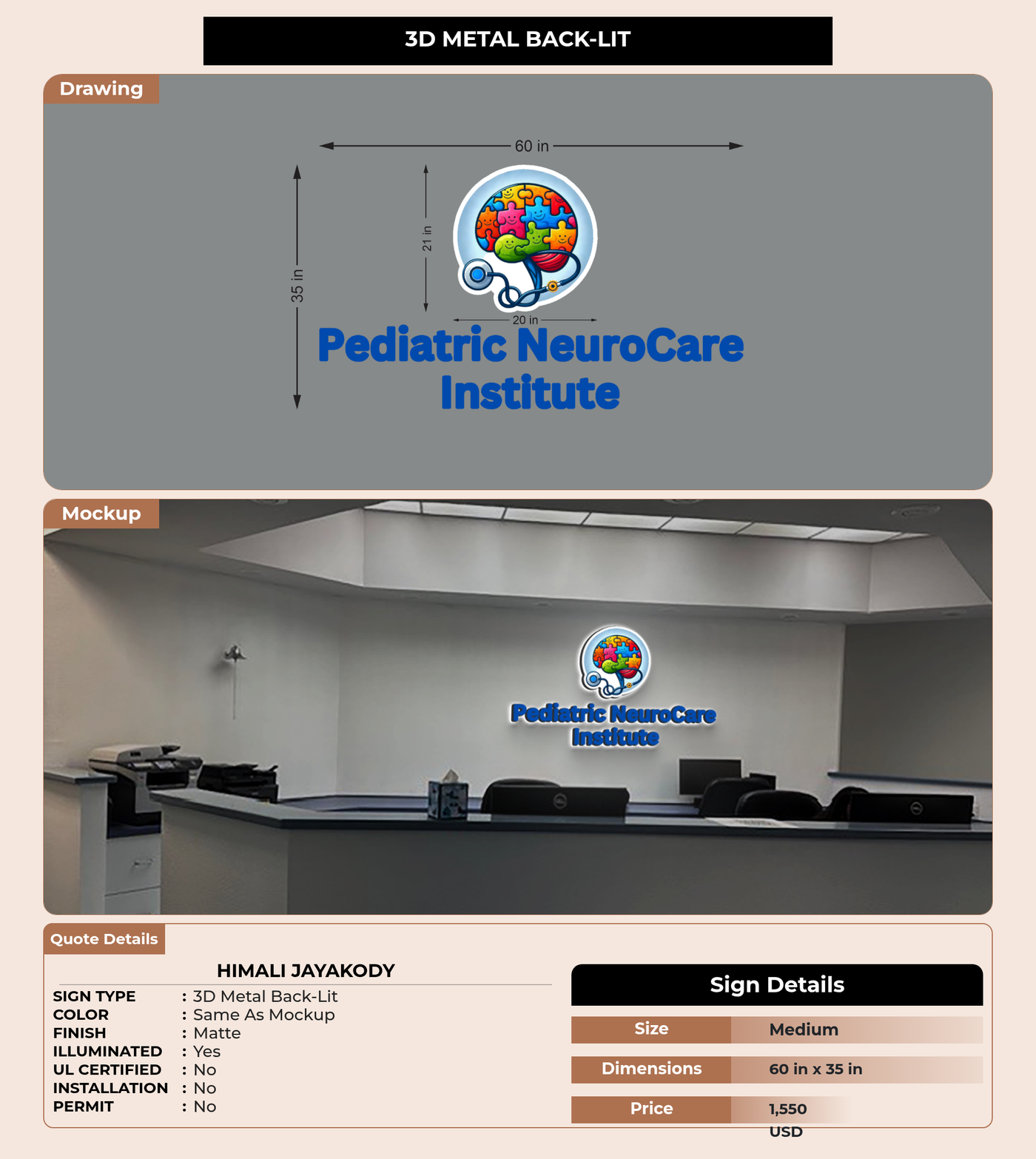 CUSTOM MOCKUP SIGN FOR HIMALI JAYAKODY