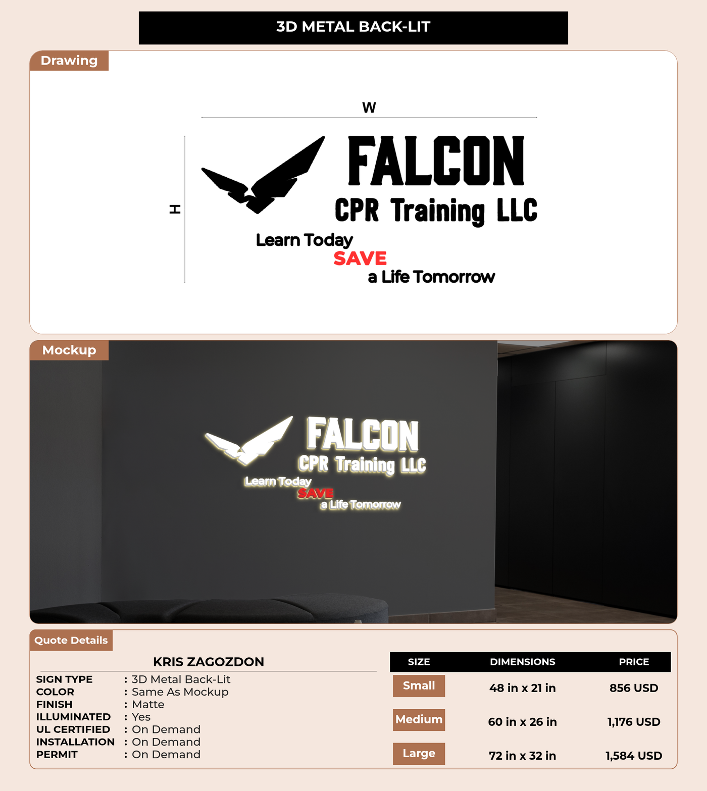 CUSTOM MOCKUP SIGN FOR Kris zagozdon
