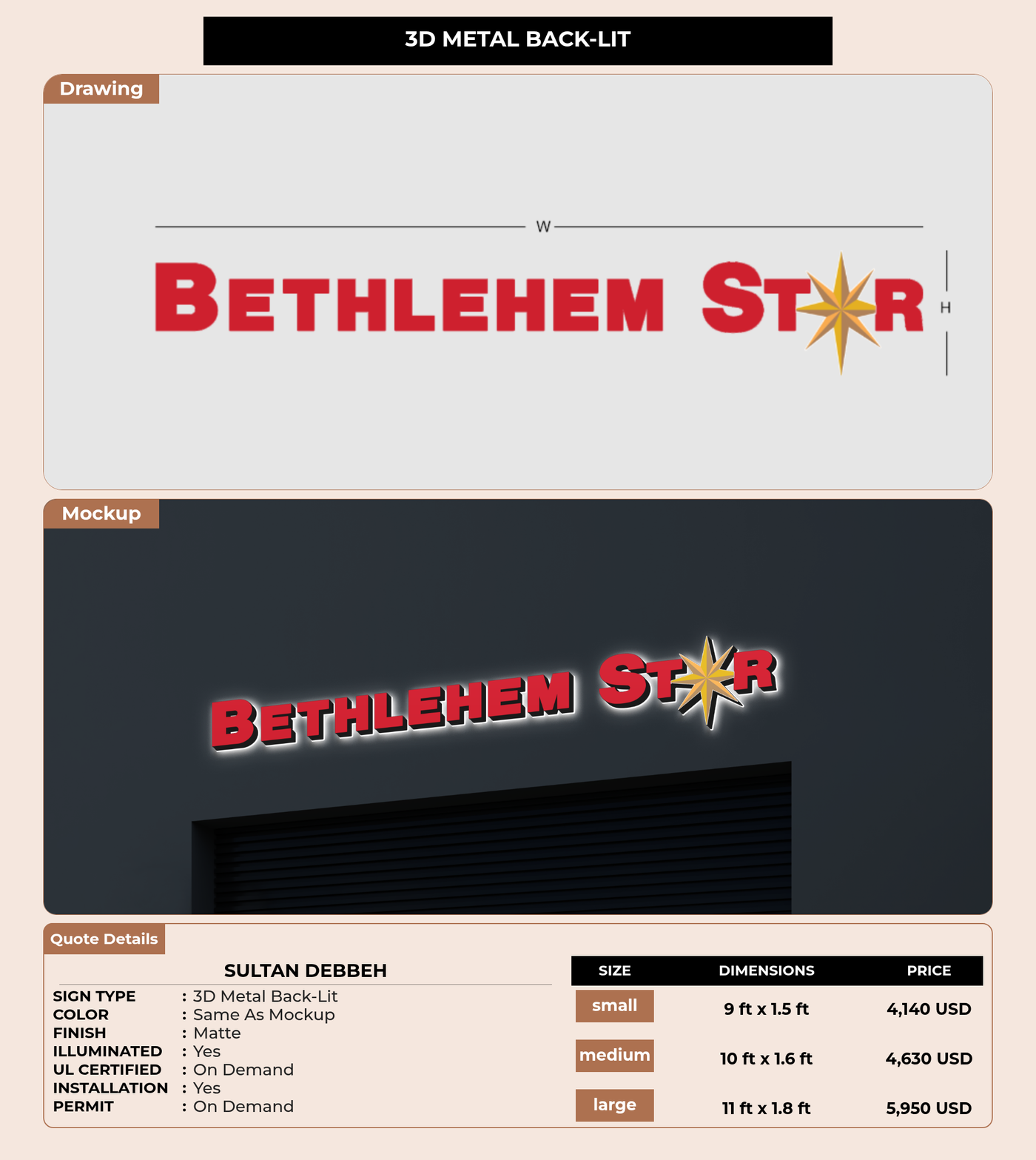 CUSTOM MOCKUP SIGN FOR Sultan Debbeh