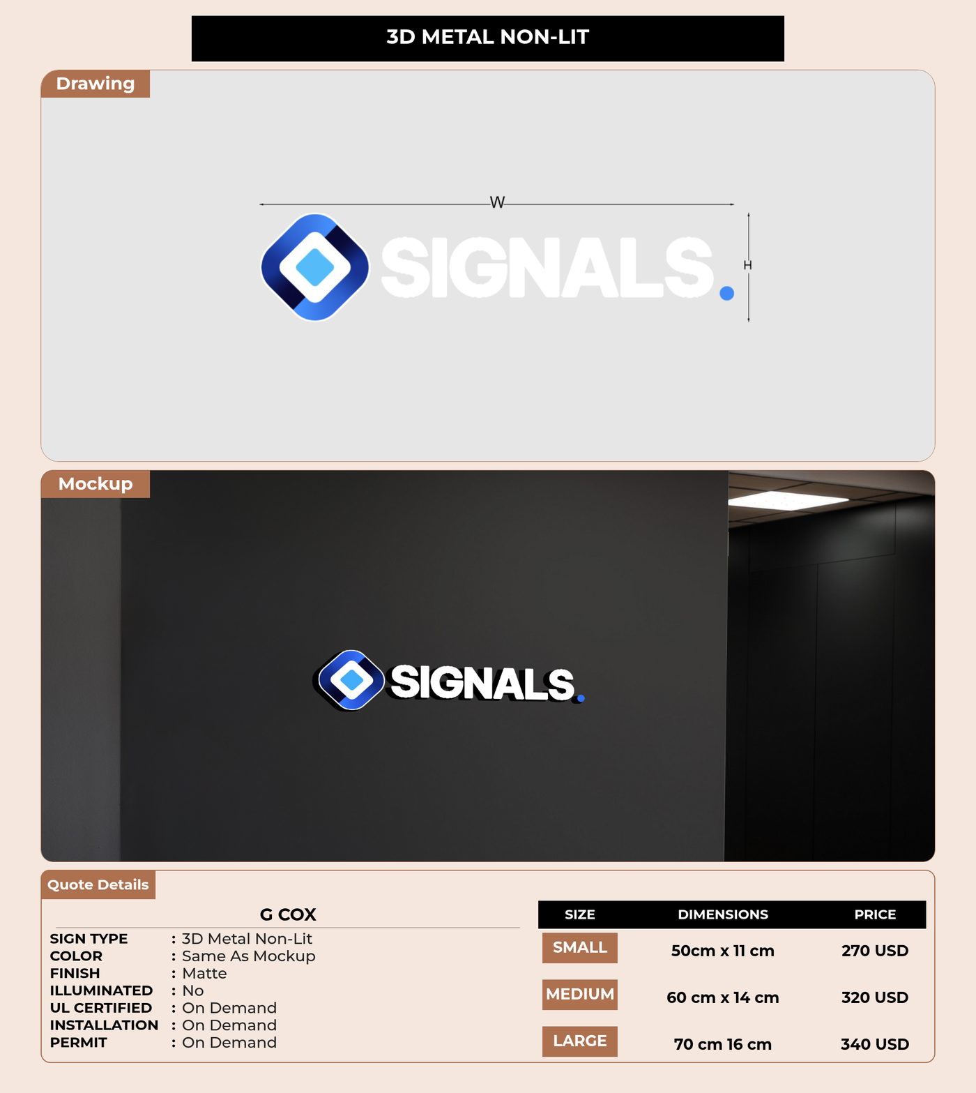 CUSTOM MOCKUP SIGN FOR g cox
