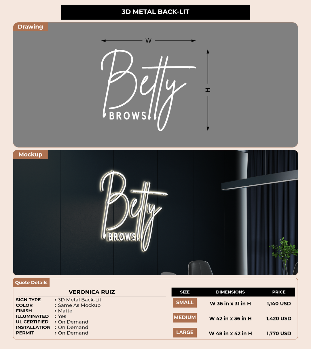 CUSTOM MOCKUP SIGN FOR Veronica Ruiz