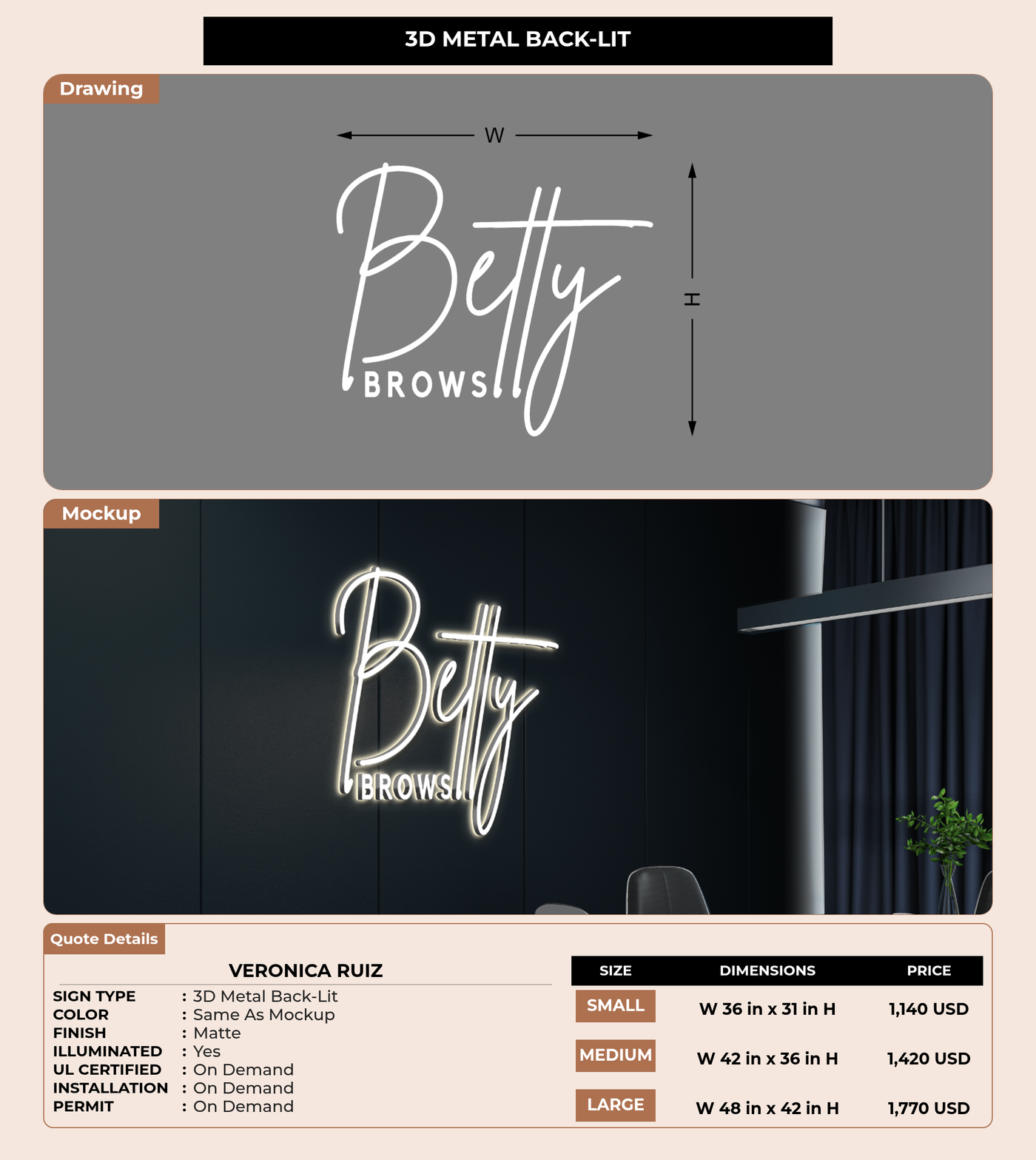 CUSTOM MOCKUP SIGN FOR Veronica Ruiz