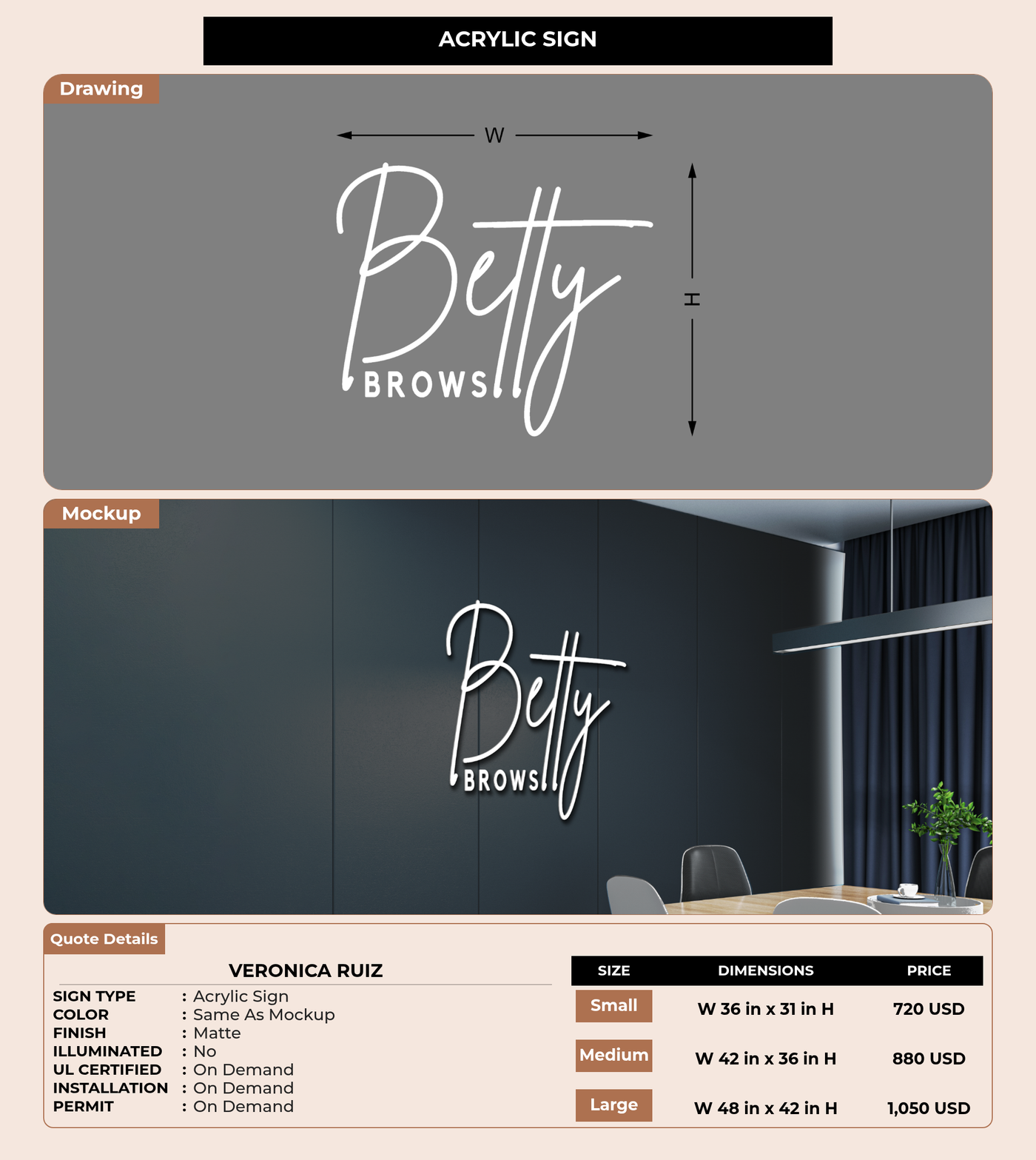 CUSTOM MOCKUP SIGN FOR Veronica Ruiz