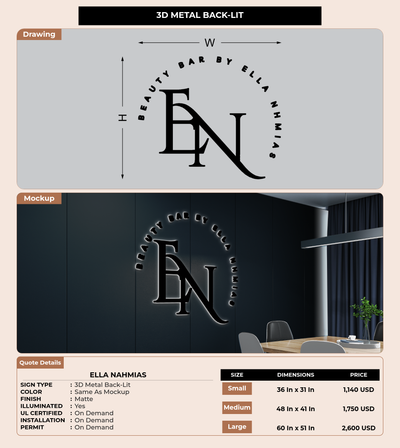 CUSTOM MOCKUP SIGN FOR Ella Nahmias