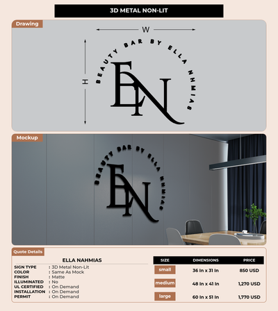 CUSTOM MOCKUP SIGN FOR Ella Nahmias